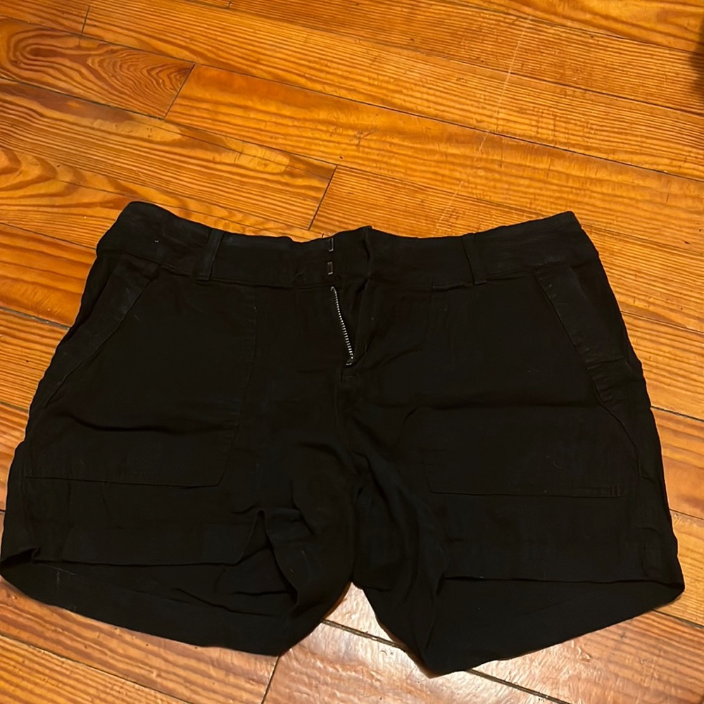 Black linen shorts